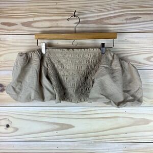 NWT Alter'd State Top Cropped Puff Sleeve Smocked Coastal‎ Cowgirl Croquette
